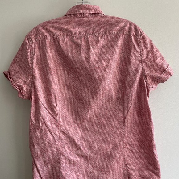 Kenneth Cole Reaction Mens S Short Sleeve Pink Patterned Button Down - Picture 4 of 4